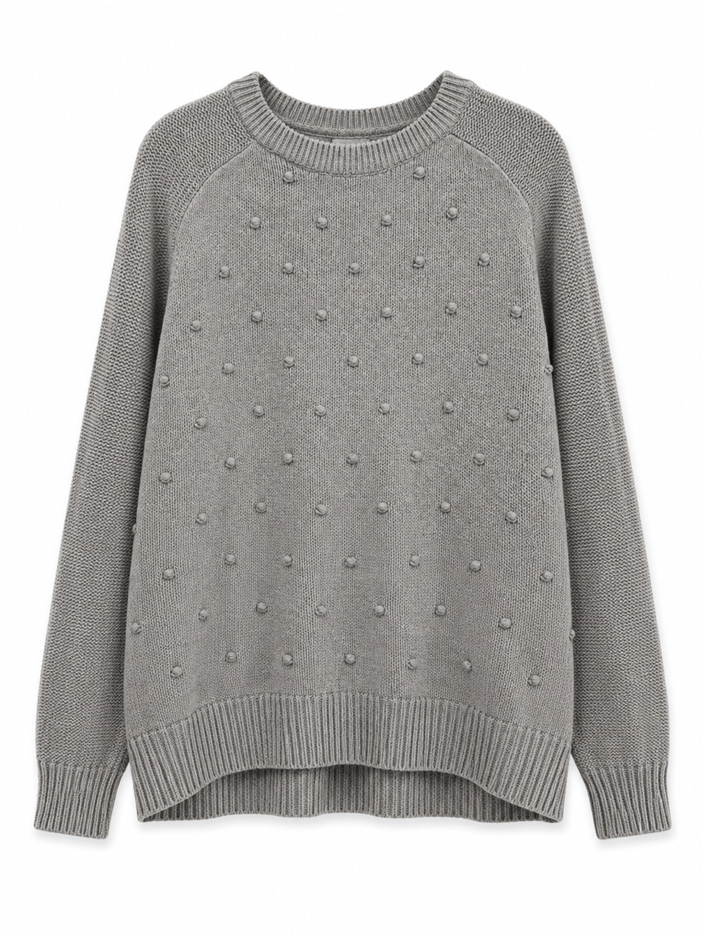 Old Navy Gray Pom-Pom Crewneck Sweater